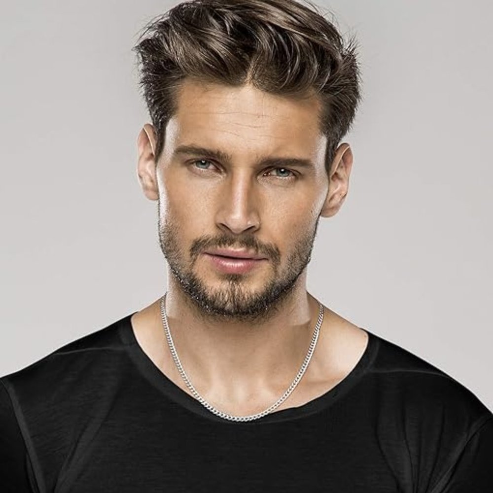 Miabella Italian Sterling Silver 3.5mm Diamond Cut Cuban Link Curb Chain